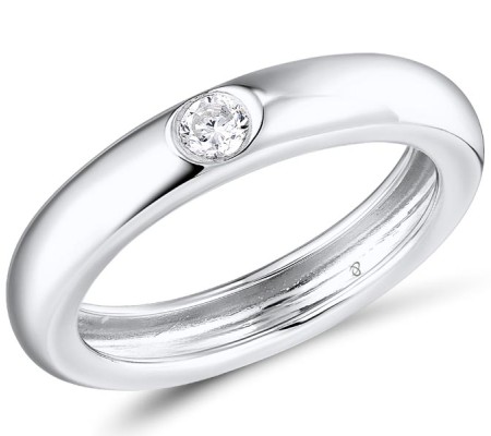 Sterling Silver Ring White Cubic Zirconia (R310106WCZSL925) - US 7.25