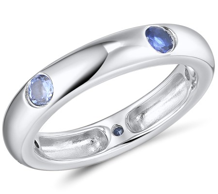 Sterling Silver Ring Blue Nano Cubic Zirconia,Blue Spinel (R310115BNNZSL925) - US 6