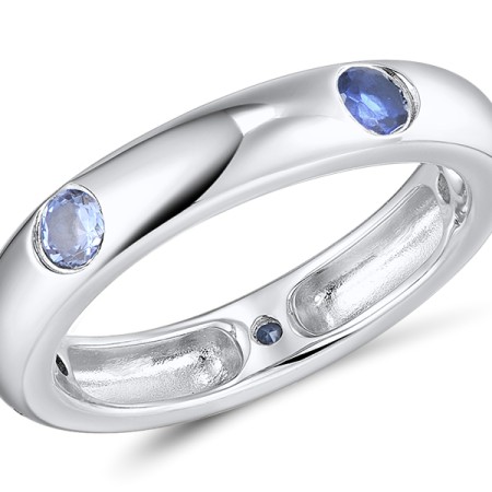 Sterling Silver Ring Blue Nano Cubic Zirconia,Blue Spinel (R310115BNNZSL925) - US 6