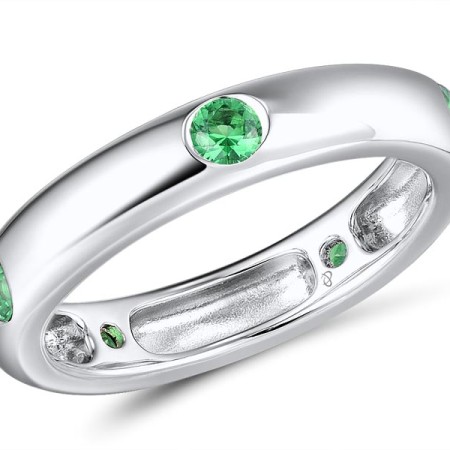 Sterling Silver Ring Green Spinel (R310115GSNSL925) - US 6