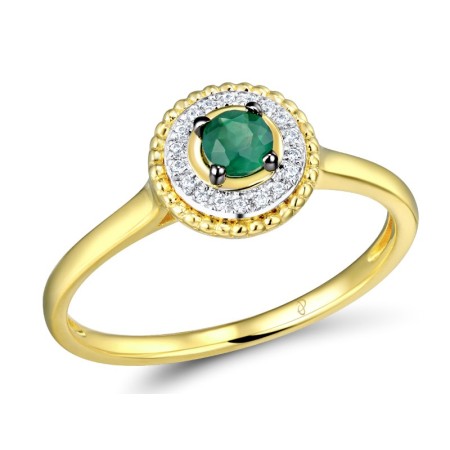 14KYWB Ring Diamond,Emerald (R310130EMR14KYWB) - US 6