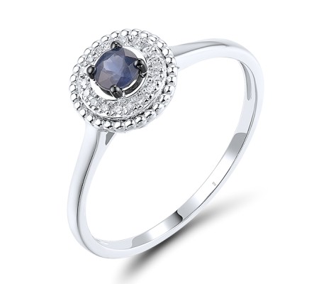 14KWB Ring Blue Sapphire,Diamond (R310130SAP14KWB) - US 6