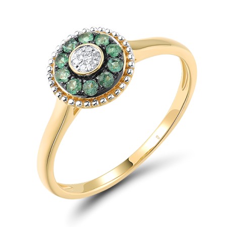 14KYWB Ring Diamond,Emerald (R310132EMR14KYWB)