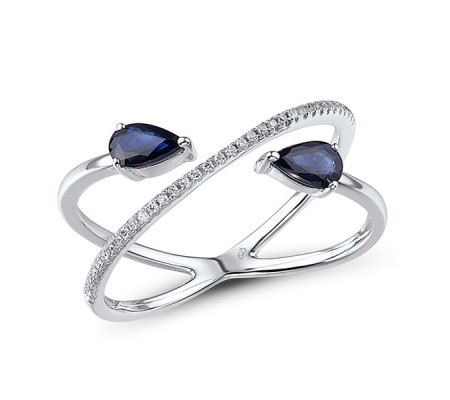 14KW Ring Blue Sapphire,Diamond (R310168ASAP14KW) - US 6