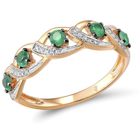 14KRWB Ring Diamond,Emerald (R310191EMR14KRWB) - US 7.25
