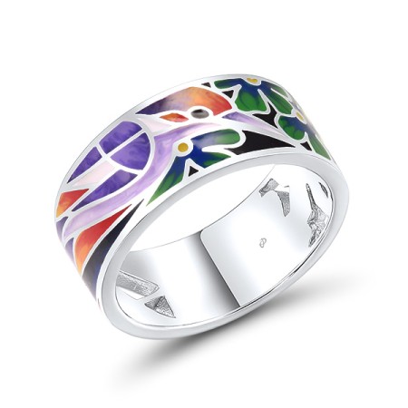 Sterling Silver Enamel Ring(R310315ENASL925-7.5)