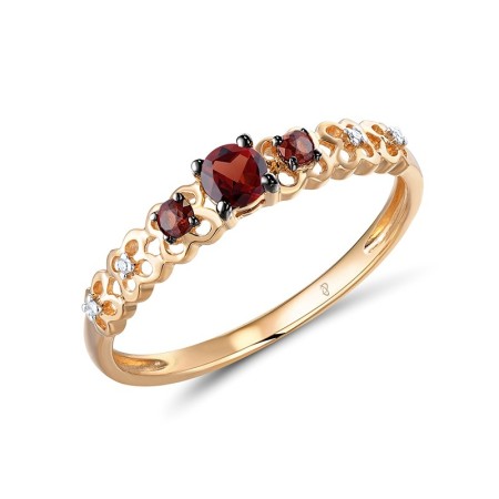 14KRWB Ring Diamond,Garnet (R310363GAN14KRWB) - US 7