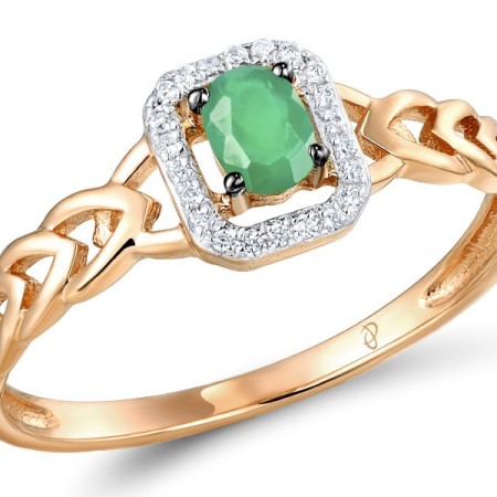 14KRWB Ring Diamond,Emerald (R310366EMR14KRWB)