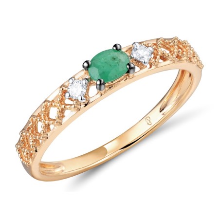 14KRWB Ring Diamond,Emerald (R310371EMR14KRWB) - US 7