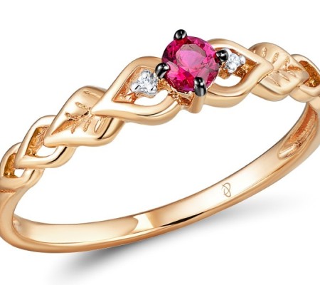 14KRWB Ring Diamond,Ruby (R310402RUY14KRWB) - US 5.75