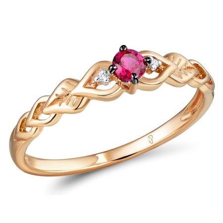 14KRWB Ring Diamond,Ruby (R310402RUY14KRWB) - US 5.75