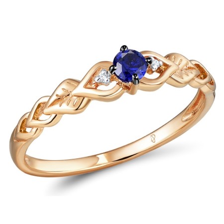 14KRWB Ring Blue Sapphire,Diamond (R310402SAP14KRWB) - US 6