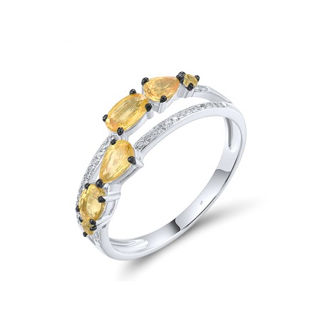 14KWB Ring Diamond,Yellow Sapphire (R310416YES14KWB)