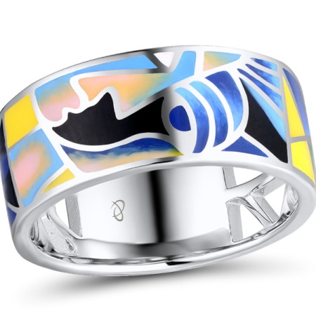 Sterling Silver Ring Enamel (R310448ENASL925) - US 6
