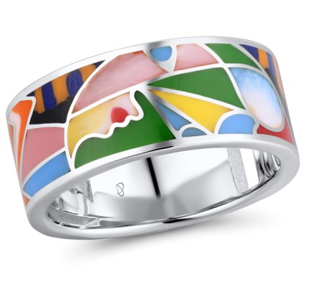 Sterling Silver Ring Enamel (R310449ENASL925) - US 7
