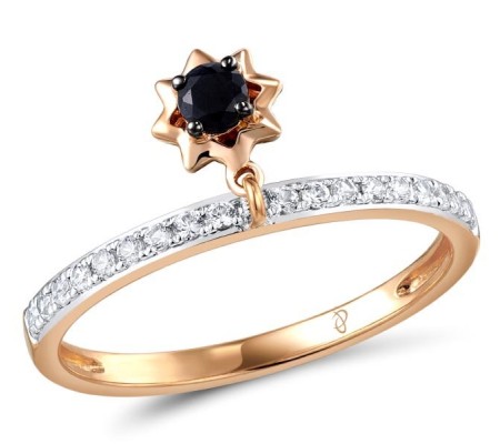 10KRWB Ring Black Sapphire,White Sapphire (R310509BSW10KRWB)