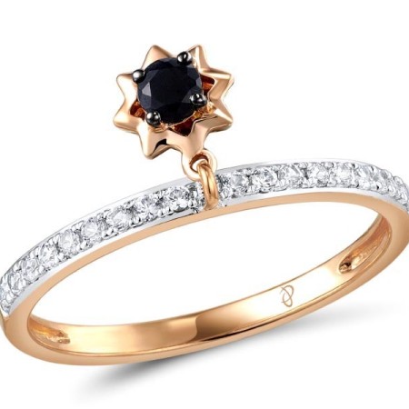 10KRWB Ring Black Sapphire,White Sapphire (R310509BSW10KRWB)