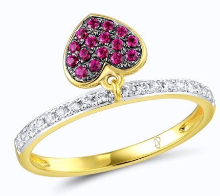 10KYWB Ring Created Ruby,Created white sapphire (R310511CRW10KYWB) - US 6