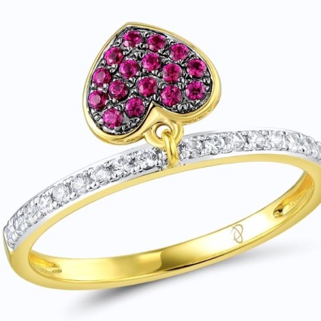 9KYWB Ring Created Ruby,Created white sapphire (R310511CRW9KYWB) - US 6