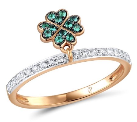 10KRWB Ring Created Emerald,Created white sapphire (R310512CEW10KRWB)