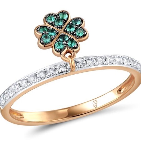 10KRWB Ring Created Emerald,Created white sapphire (R310512CEW10KRWB)