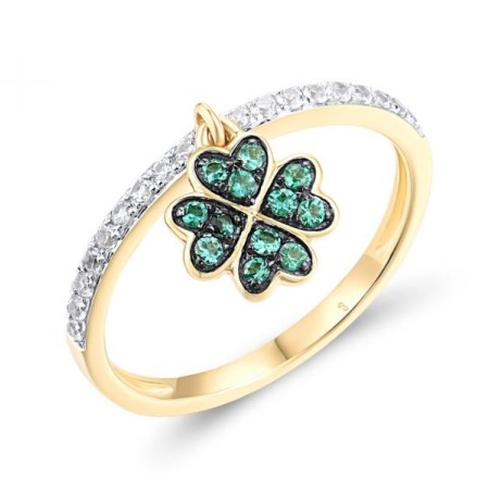 9KYWB Ring Created Emerald,Created white sapphire (R310512CEW9KYWB)