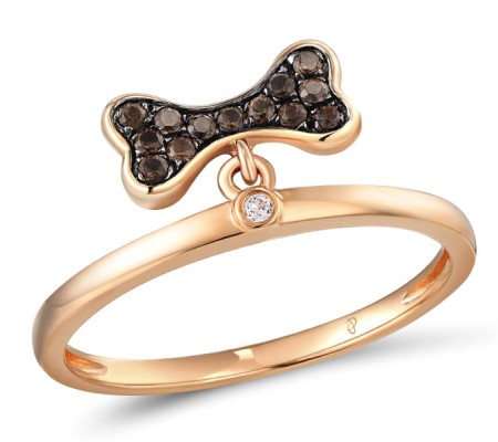 10KRB Ring Smoky Quartz,White Topaz (R310551SKW10KRB)