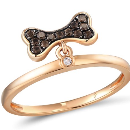 10KRB Ring Smoky Quartz,White Topaz (R310551SKW10KRB)