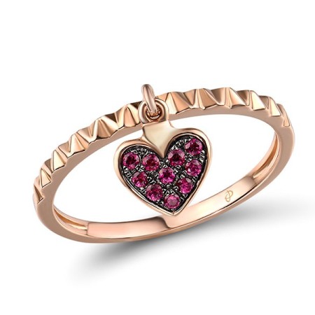 9K red and black Ring Created Ruby (R310552CRU9KRB) - US 6