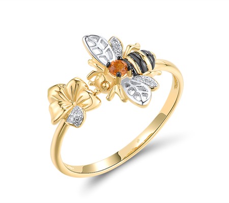 14KYWB Ring Citrine,Diamond (R310634CIT14KYWB) - US 8