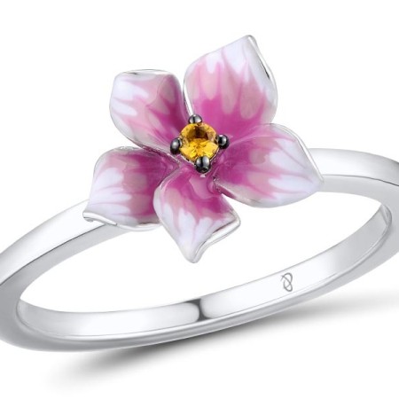 Sterling Silver w/Black plating  Enamel Ring(R310659ENASK925-6.75)