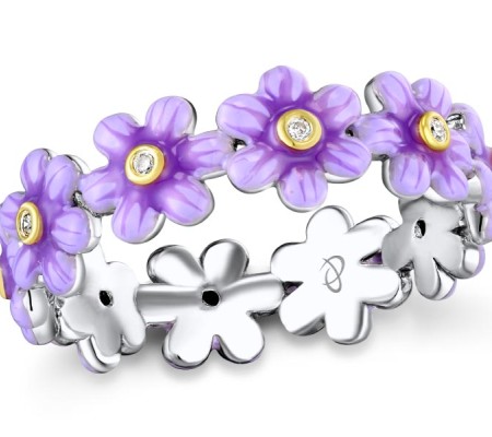 IONIC YELLOW PLATING For FF Ring White Cubic Zirconia,Enamel (R310710ENASP925) - US 5.5