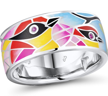 Sterling Silver Ring Created Ruby,Enamel (R310747ENASL925)