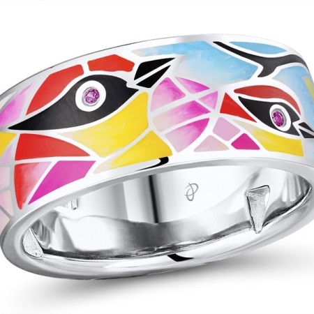 Sterling Silver Ring Created Ruby,Enamel (R310747ENASL925)