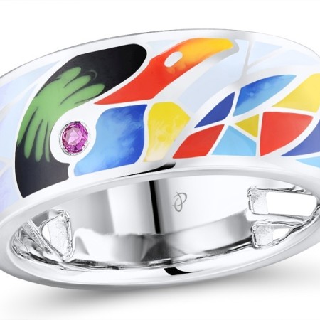 Sterling Silver Ring Created Ruby,Enamel (R310757ENASL925)