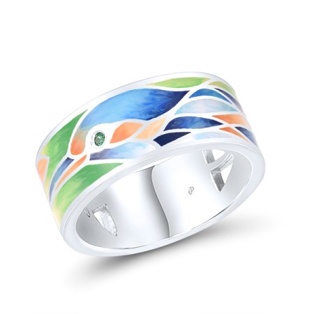 Sterling Silver Enamel Ring(R310759ENASL925-6.5)