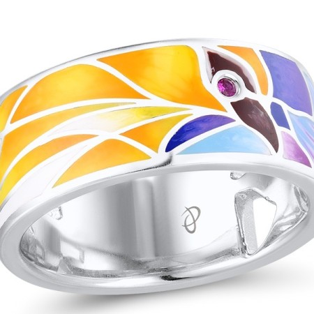 Sterling Silver Ring Created Ruby,Enamel (R310760ENASL925)