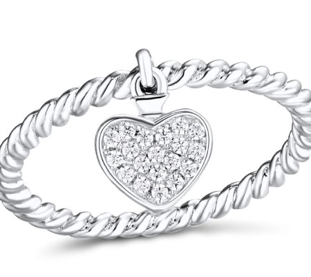 Sterling Silver Ring White Cubic Zirconia (R310768WCZSL925) - US 5