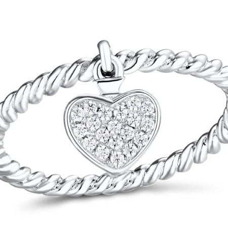 Sterling Silver Ring White Cubic Zirconia (R310768WCZSL925) - US 5