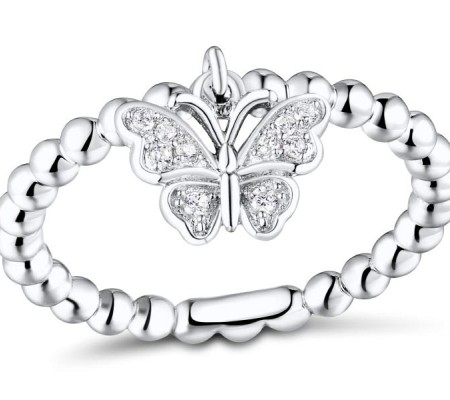 Sterling Silver Ring Created white sapphire (R310771CWSSL925)