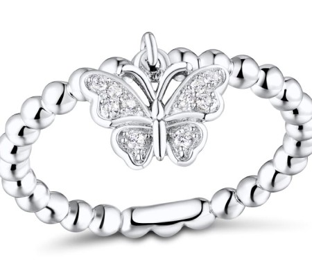 Sterling Silver Ring White Cubic Zirconia (R310771WCZSL925) - US 5