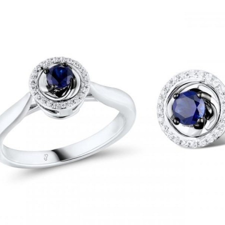 14KWB Ring Created Sapphire,White Cubic Zirconia (R310796CRSZ14KWB)