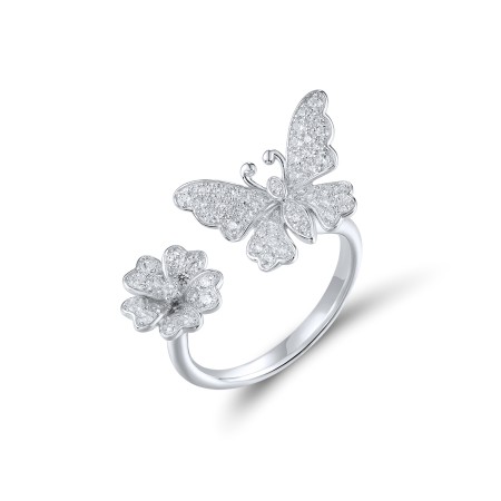 Sterling Silver Ring White Cubic Zirconia (R310834WCZSL925) - US 6