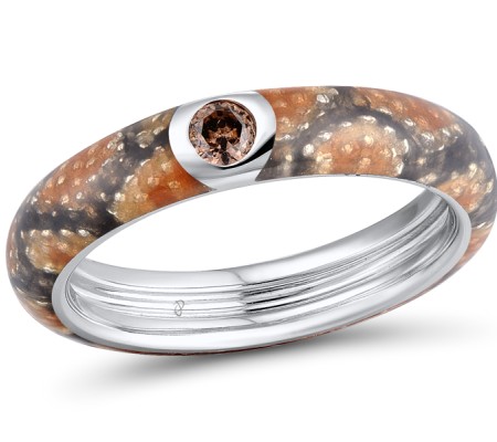 Sterling Silver Ring Chocolate CZ,Enamel (R310929ENASL925) - US 6