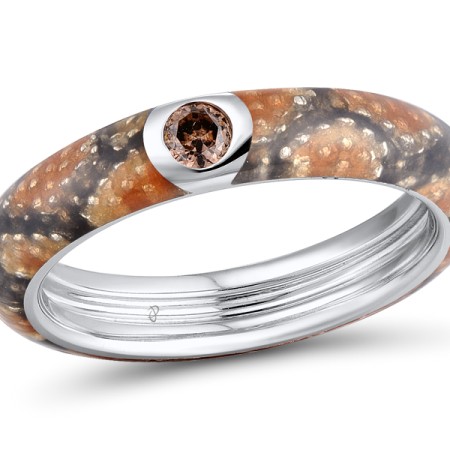 Sterling Silver Ring Chocolate CZ,Enamel (R310929ENASL925) - US 6