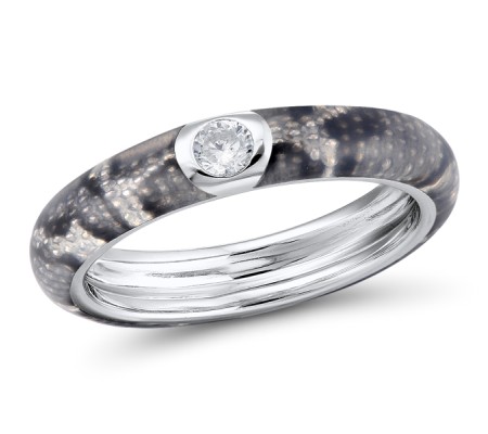 Sterling Silver Ring Enamel,White Cubic Zirconia (R310932ENA2SL925) - US 6.75