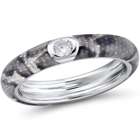 Sterling Silver Ring Enamel,White Cubic Zirconia (R310932ENA2SL925) - US 6.75