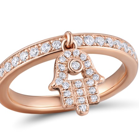 Sterling Silver w/ Rose Plating Ring White Cubic Zirconia (R310946WCZSR925) - US 5