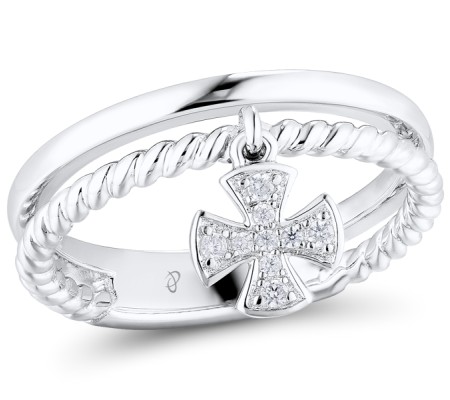 Sterling Silver Ring White Cubic Zirconia (R310964WCZSL925) - US 5