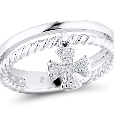 Sterling Silver Ring White Cubic Zirconia (R310964WCZSL925) - US 5